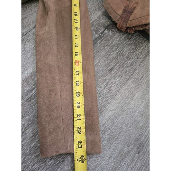 Tribal Tan Taupe Faux Suede Leather Collared Open Coat Womens Size 4 Western - Picture 13 of 14